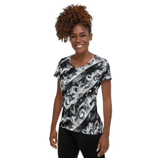 Starlit Sash on a Women's Athletic T-Shirt