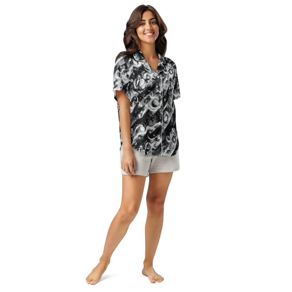 Starlit Sash on Women's Short Sleeve Pajama Top — Front
