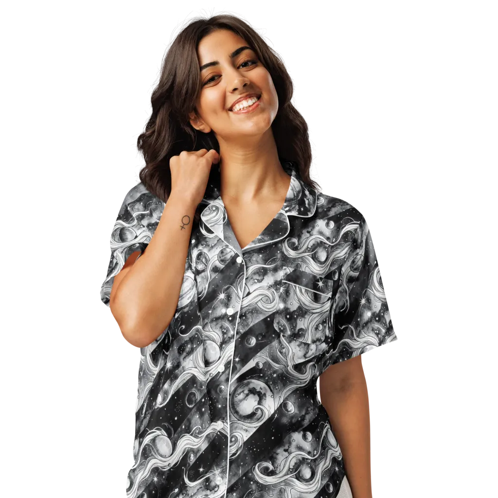 Starlit Sash on Women's Short Sleeve Pajama Top — Front