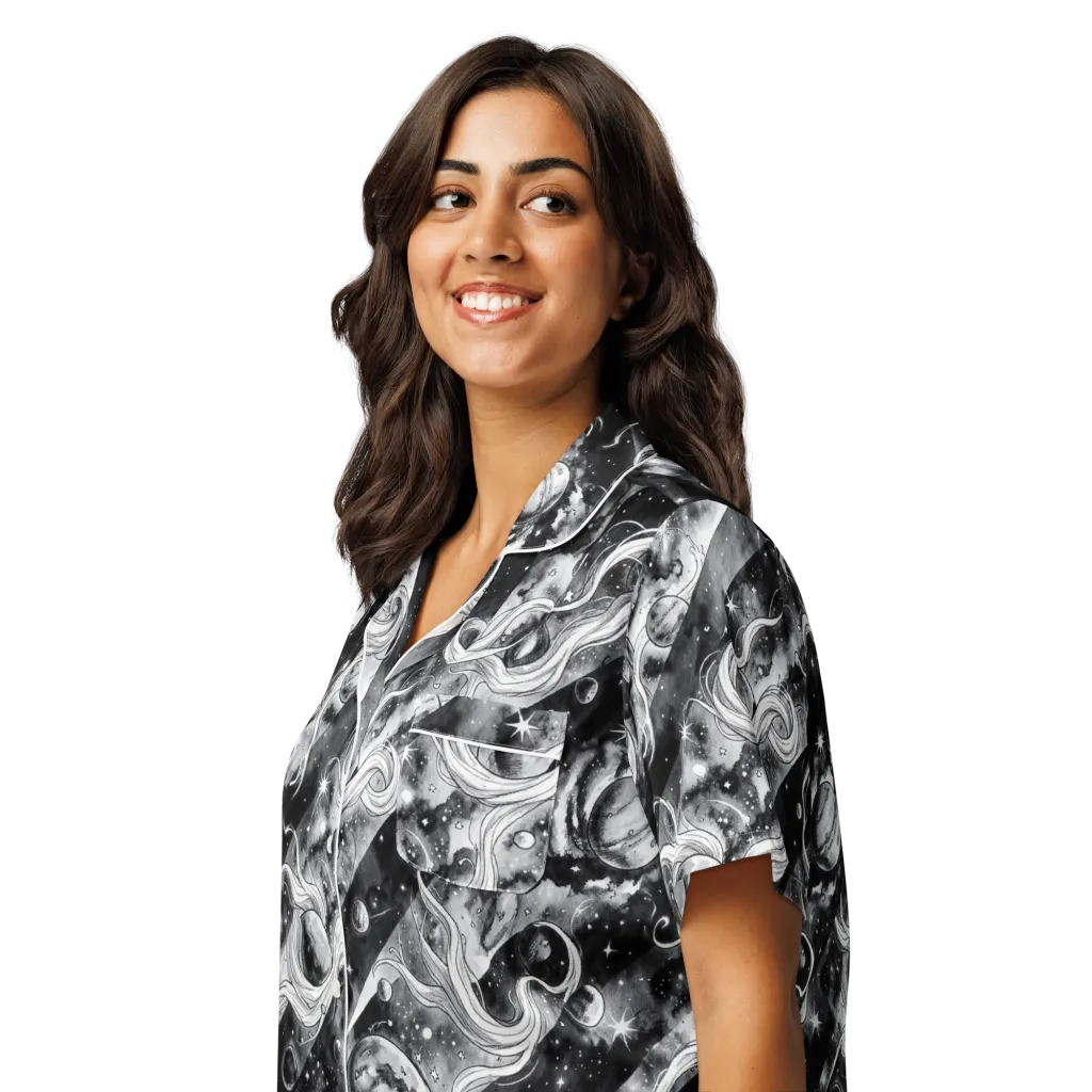 Starlit Sash on Women's Short Sleeve Pajama Top — Left Front