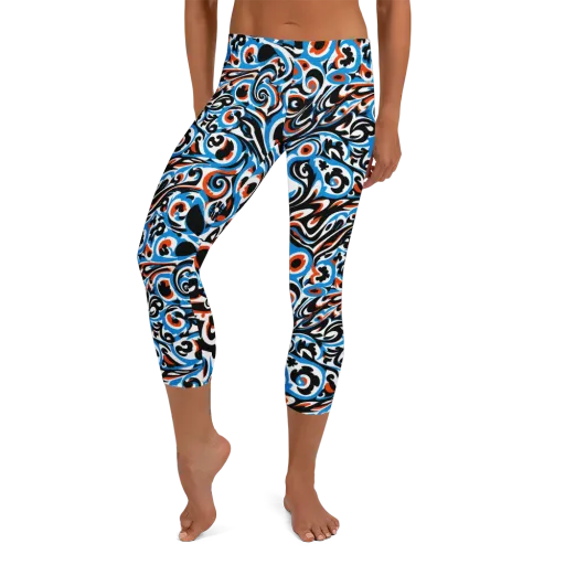 Cobalt Rhapsody on a Capri Leggings