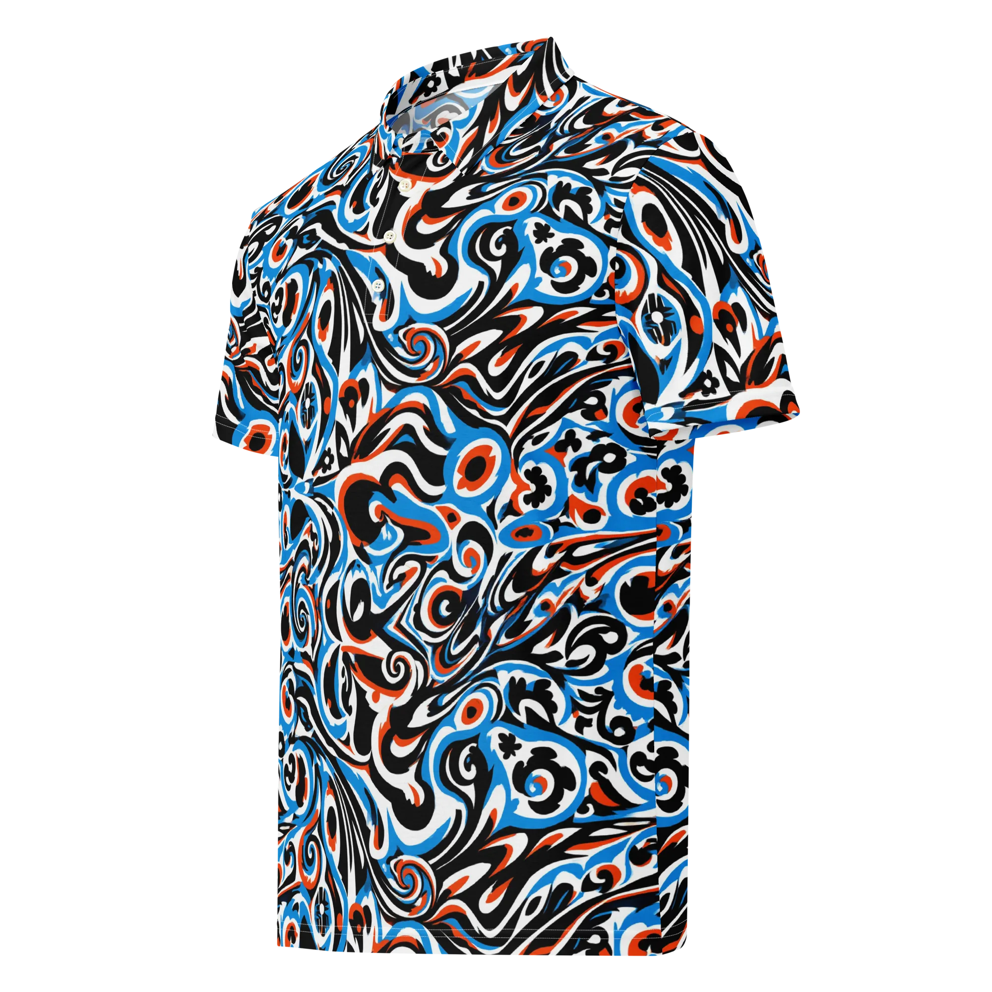 Cobalt Rhapsody on Men's Slim Fit Polo Shirt — Left Front