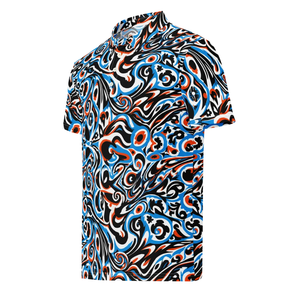 Cobalt Rhapsody on Men's Slim Fit Polo Shirt — Left Front