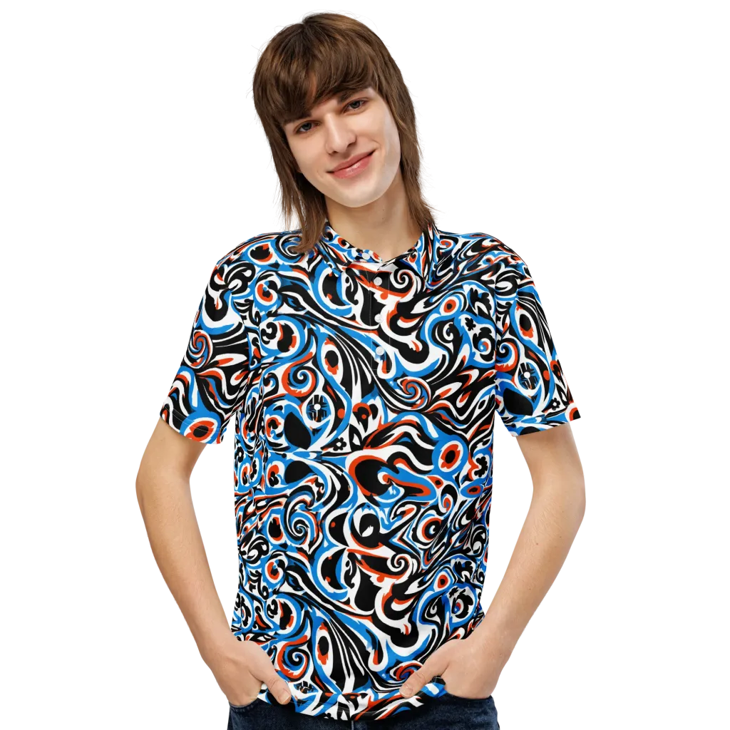 Cobalt Rhapsody on Men's Slim Fit Polo Shirt — Front