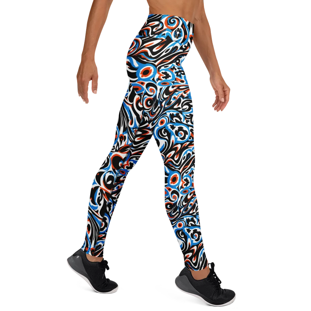 Cobalt Rhapsody on Yoga Leggings — Right