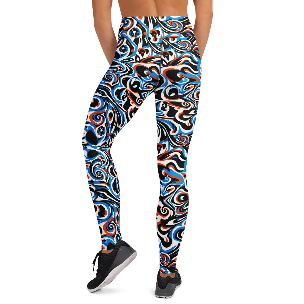 Cobalt Rhapsody on Yoga Leggings — Back