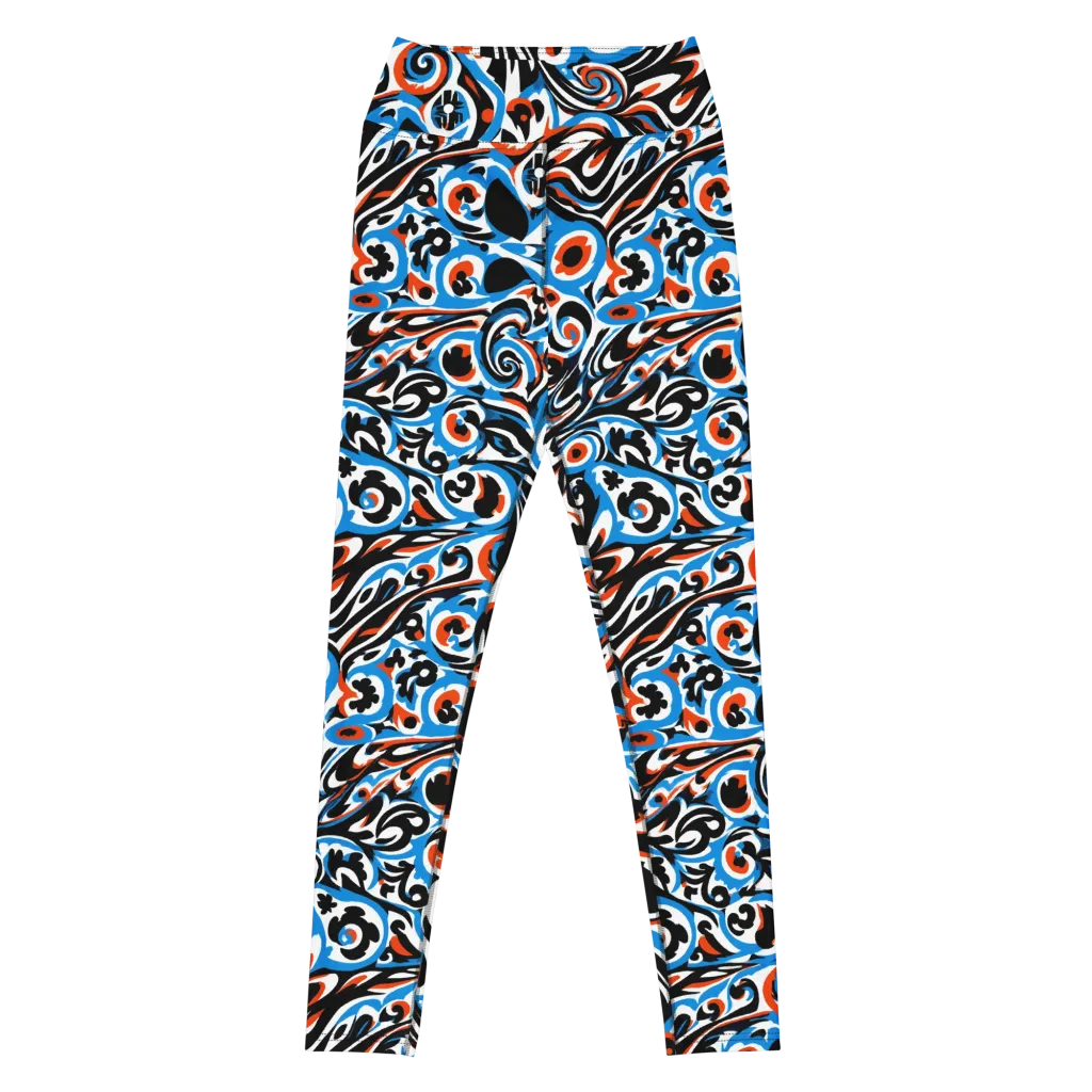 Cobalt Rhapsody on Yoga Leggings — Front