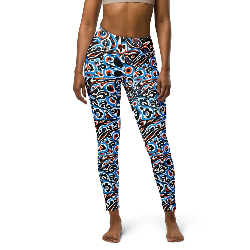 Cobalt Rhapsody on Yoga Leggings — Front