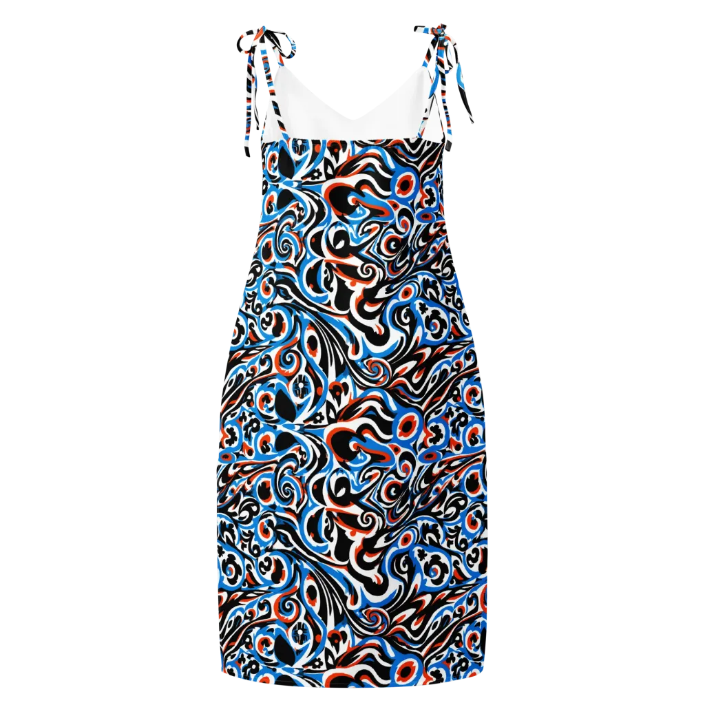 Cobalt Rhapsody on Slip Dress — Back