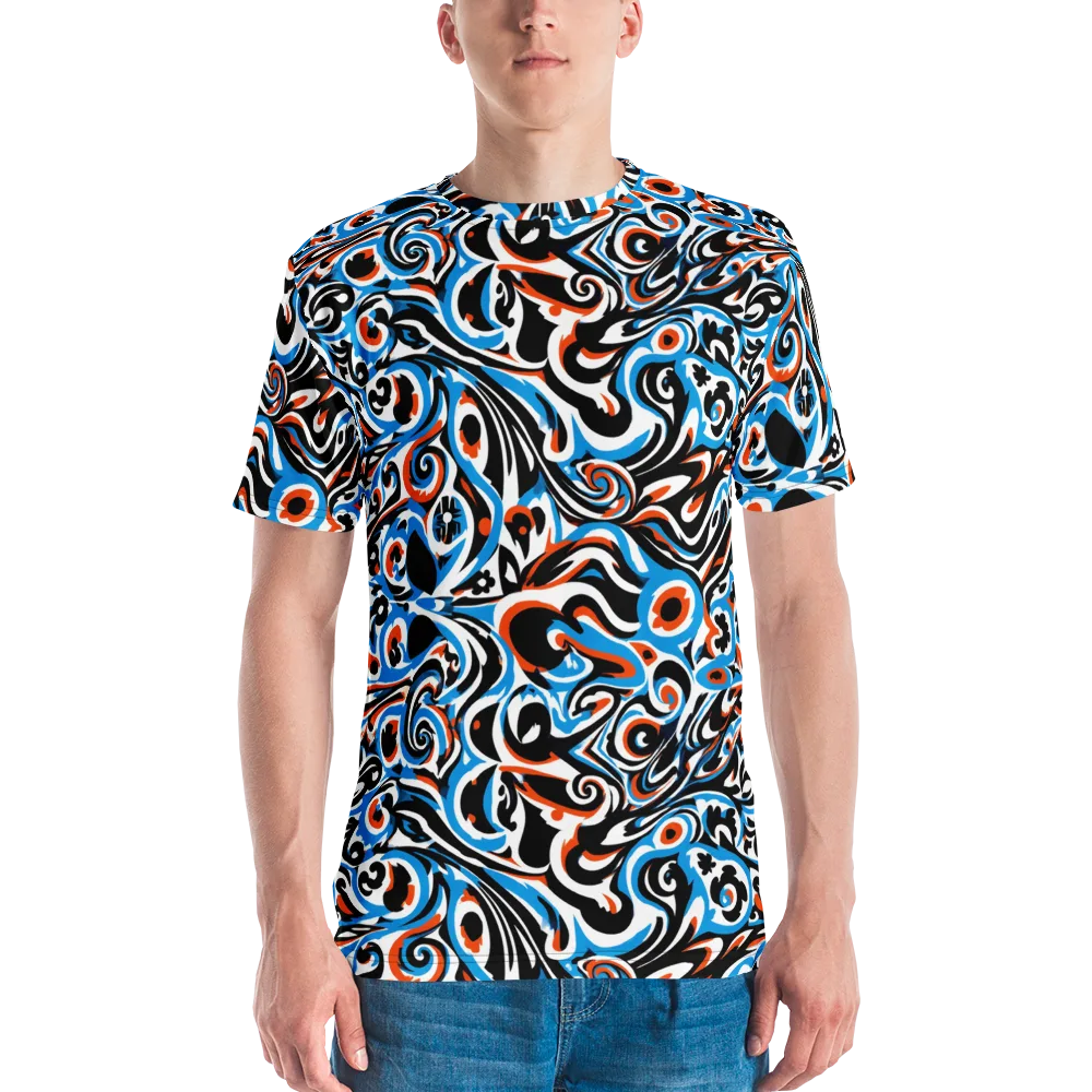 Cobalt Rhapsody on Men's Crew Neck T-Shirt — Front