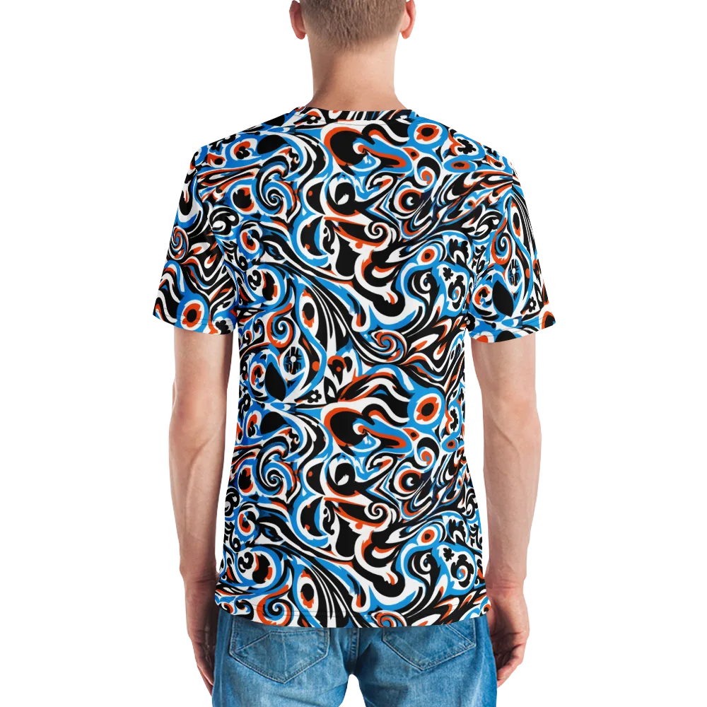 Cobalt Rhapsody on Men's Crew Neck T-Shirt — Back