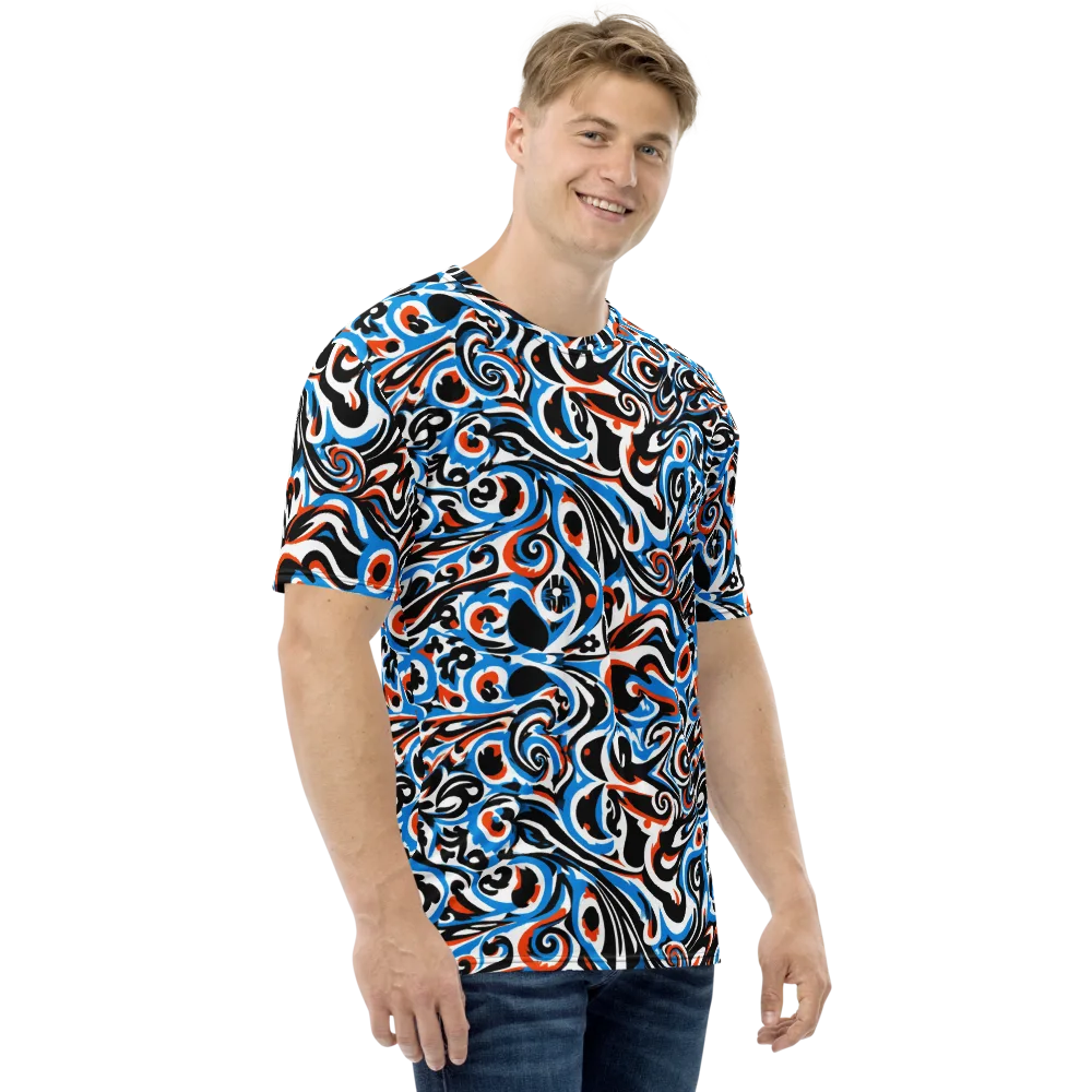 Cobalt Rhapsody on Men's Crew Neck T-Shirt — Right