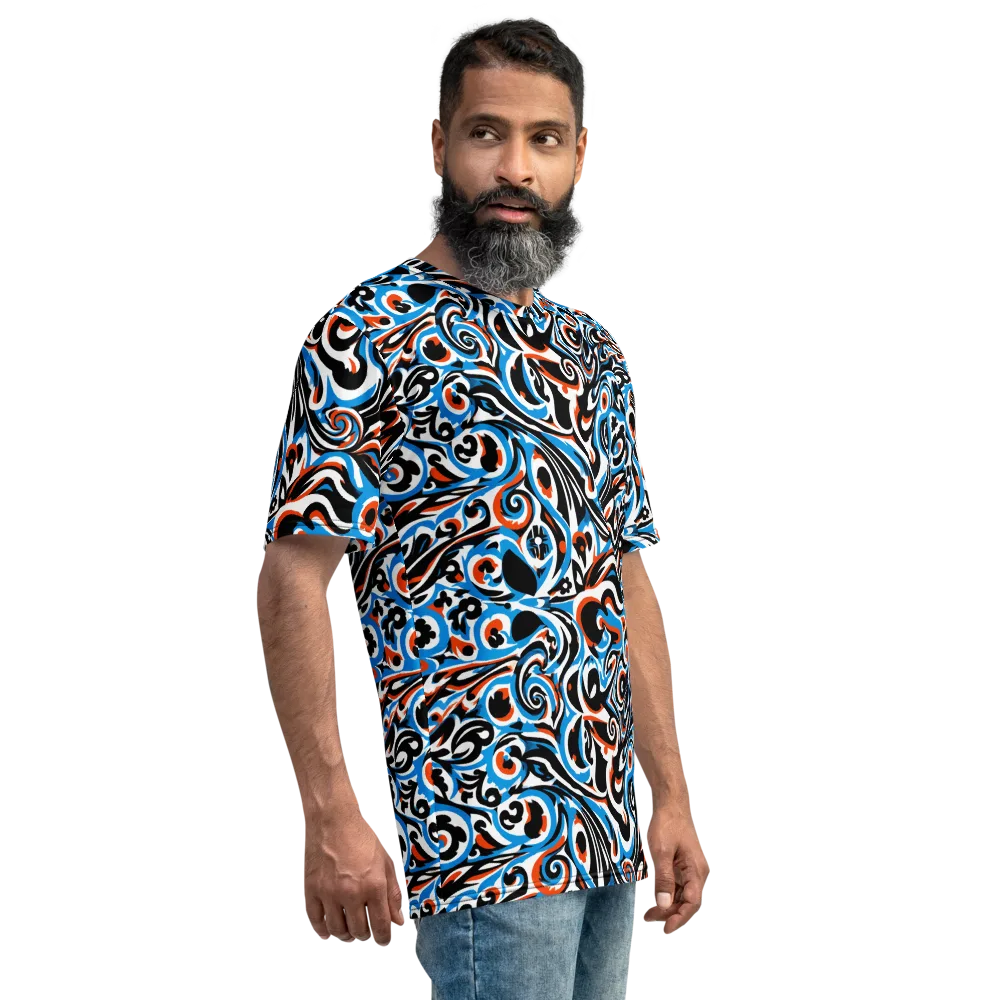 Cobalt Rhapsody on Men's Crew Neck T-Shirt — Right