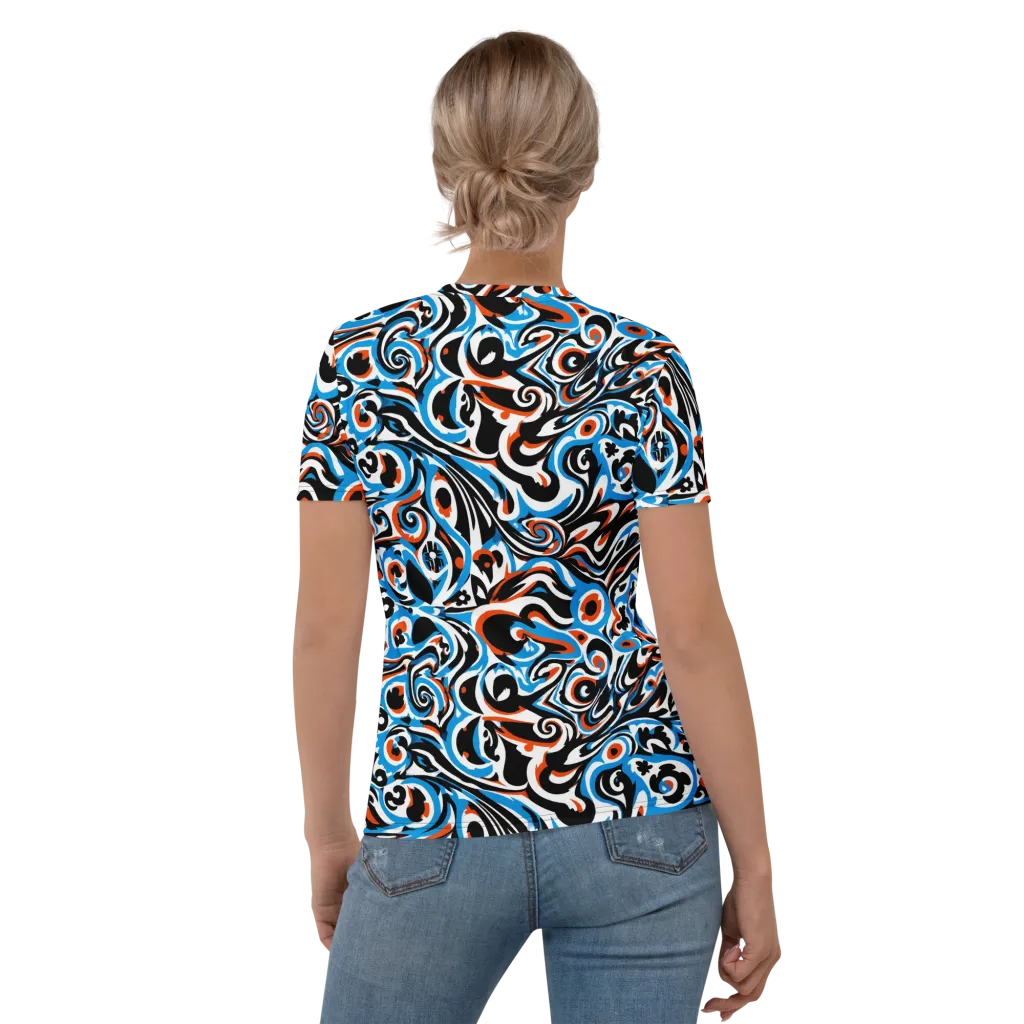 Cobalt Rhapsody on Women's Crew Neck T-Shirt — Back