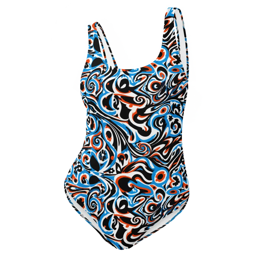 Cobalt Rhapsody on One-Piece Swimsuit — Front
