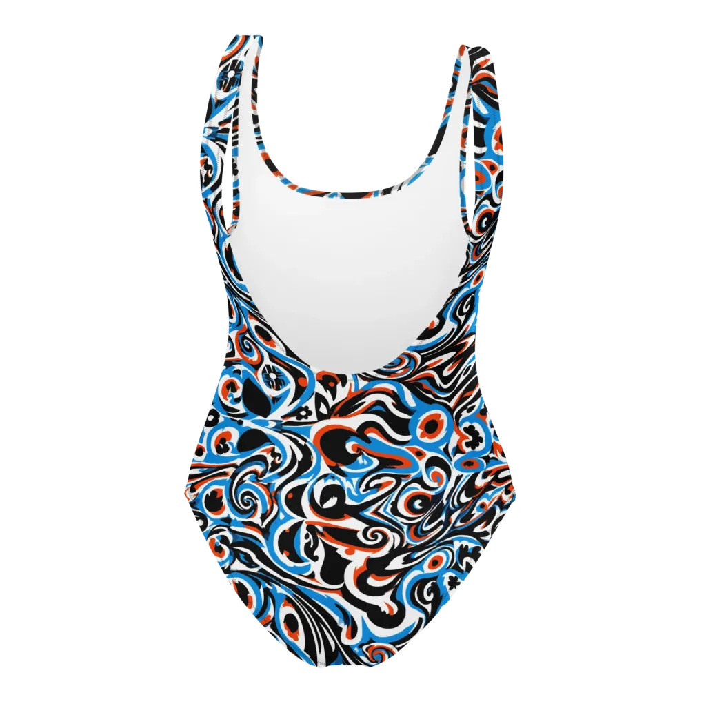 Cobalt Rhapsody on One-Piece Swimsuit — Back