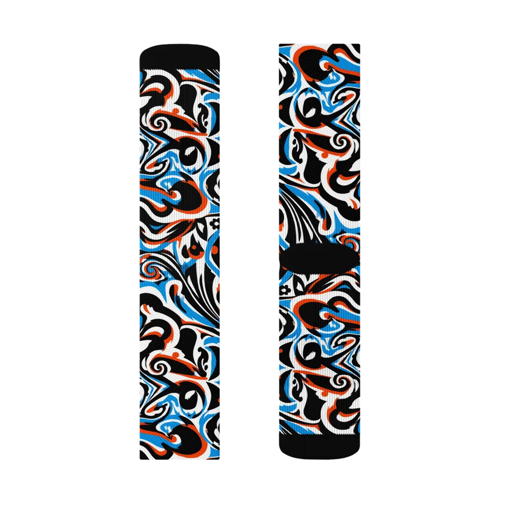 Cobalt Rhapsody on Socks — Left Sock