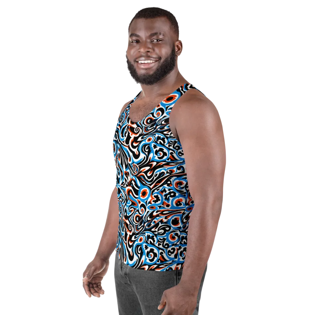 Cobalt Rhapsody on Men's Tank Top — Left Front