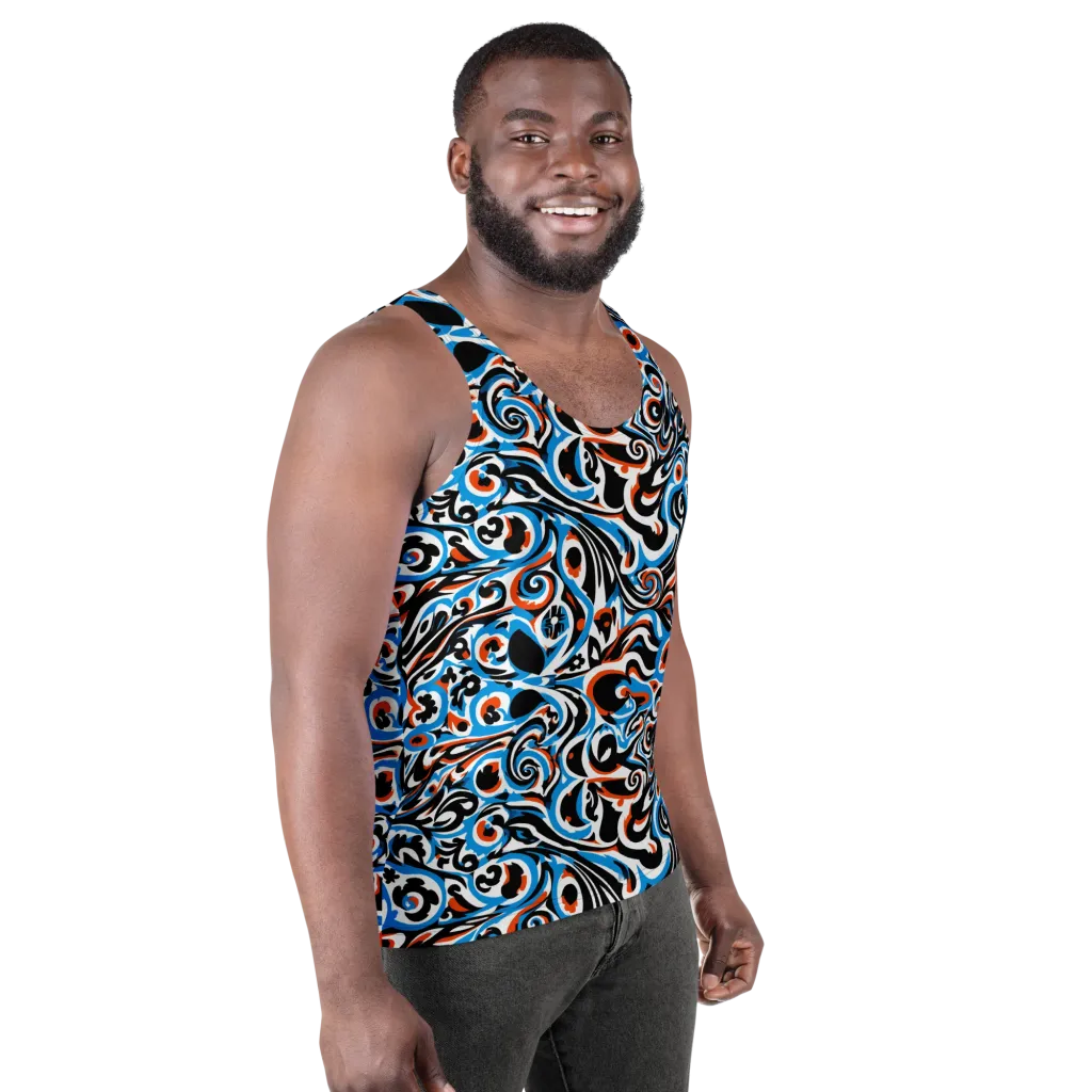 Cobalt Rhapsody on Men's Tank Top — Right Front