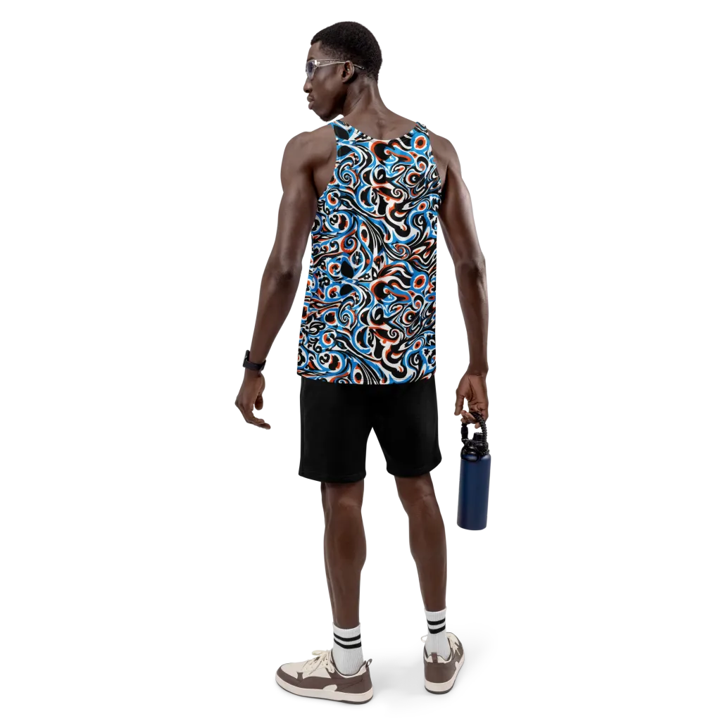 Cobalt Rhapsody on Men's Tank Top — Back