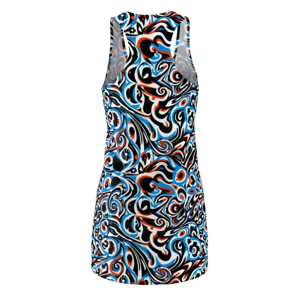 Cobalt Rhapsody on Racerback Dress — Back