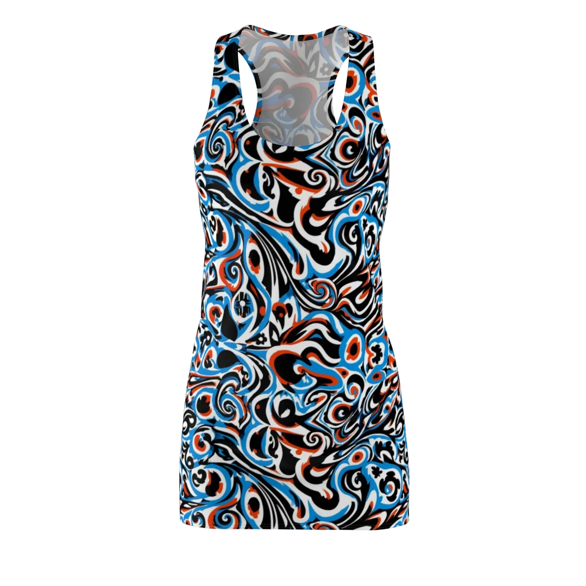 Cobalt Rhapsody on Racerback Dress — Front