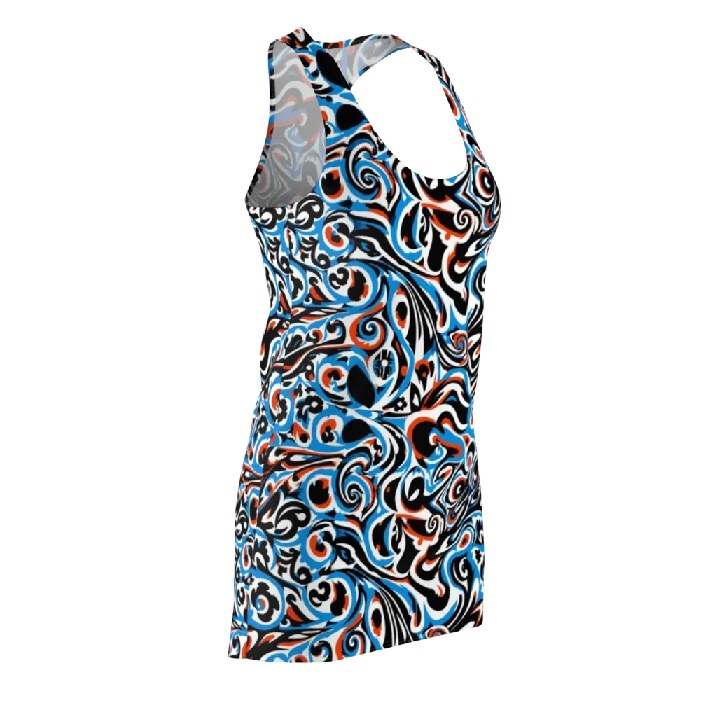Cobalt Rhapsody on Racerback Dress — Front Side