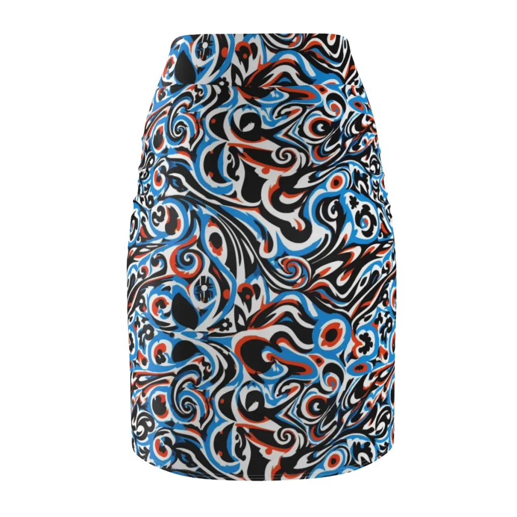 Cobalt Rhapsody on Pencil Skirt — Back