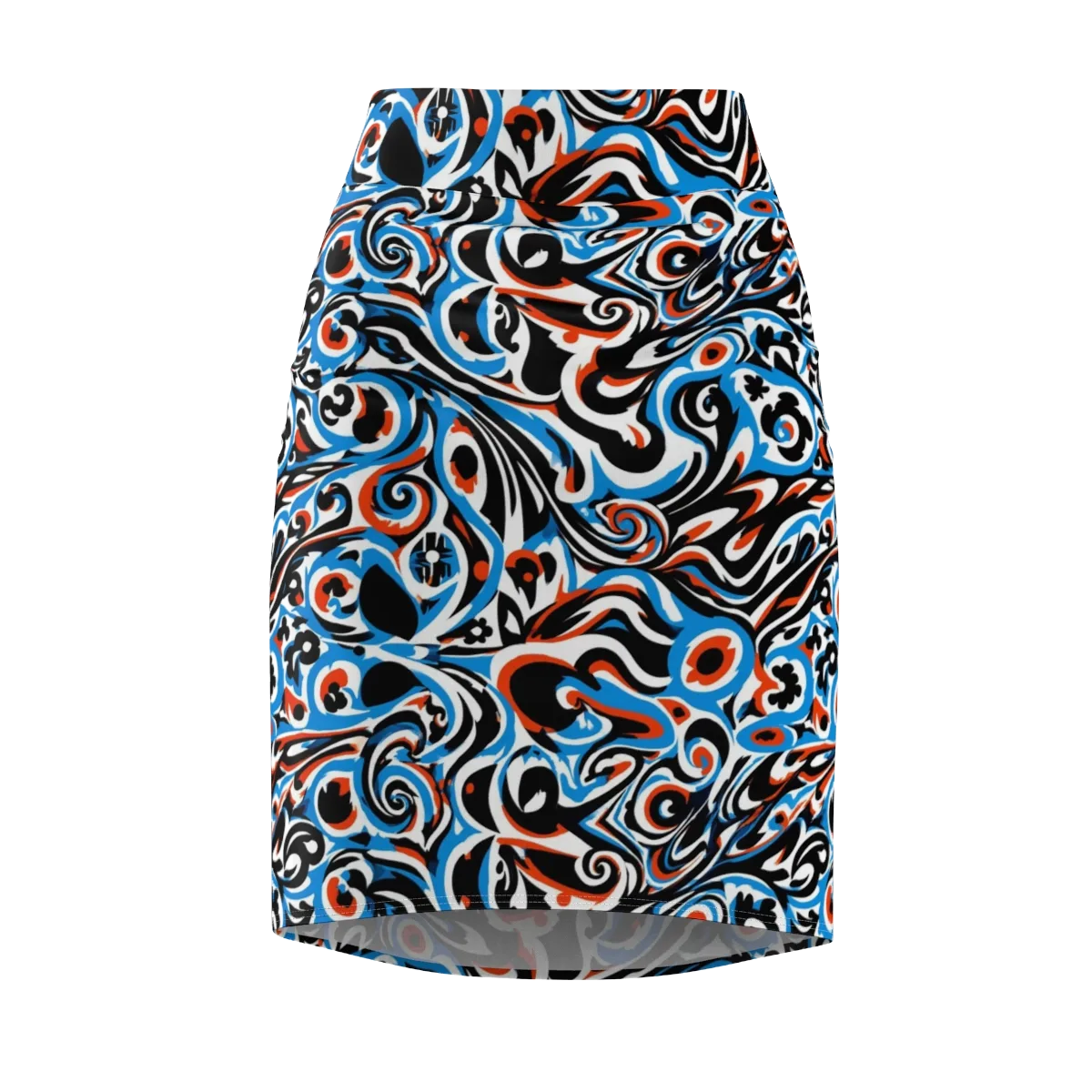Cobalt Rhapsody on Pencil Skirt — Front