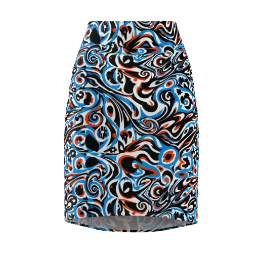 Cobalt Rhapsody on a Pencil Skirt