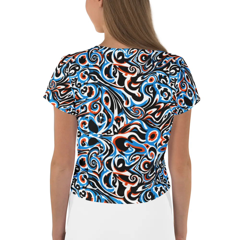 Cobalt Rhapsody on Crop Tee — Back