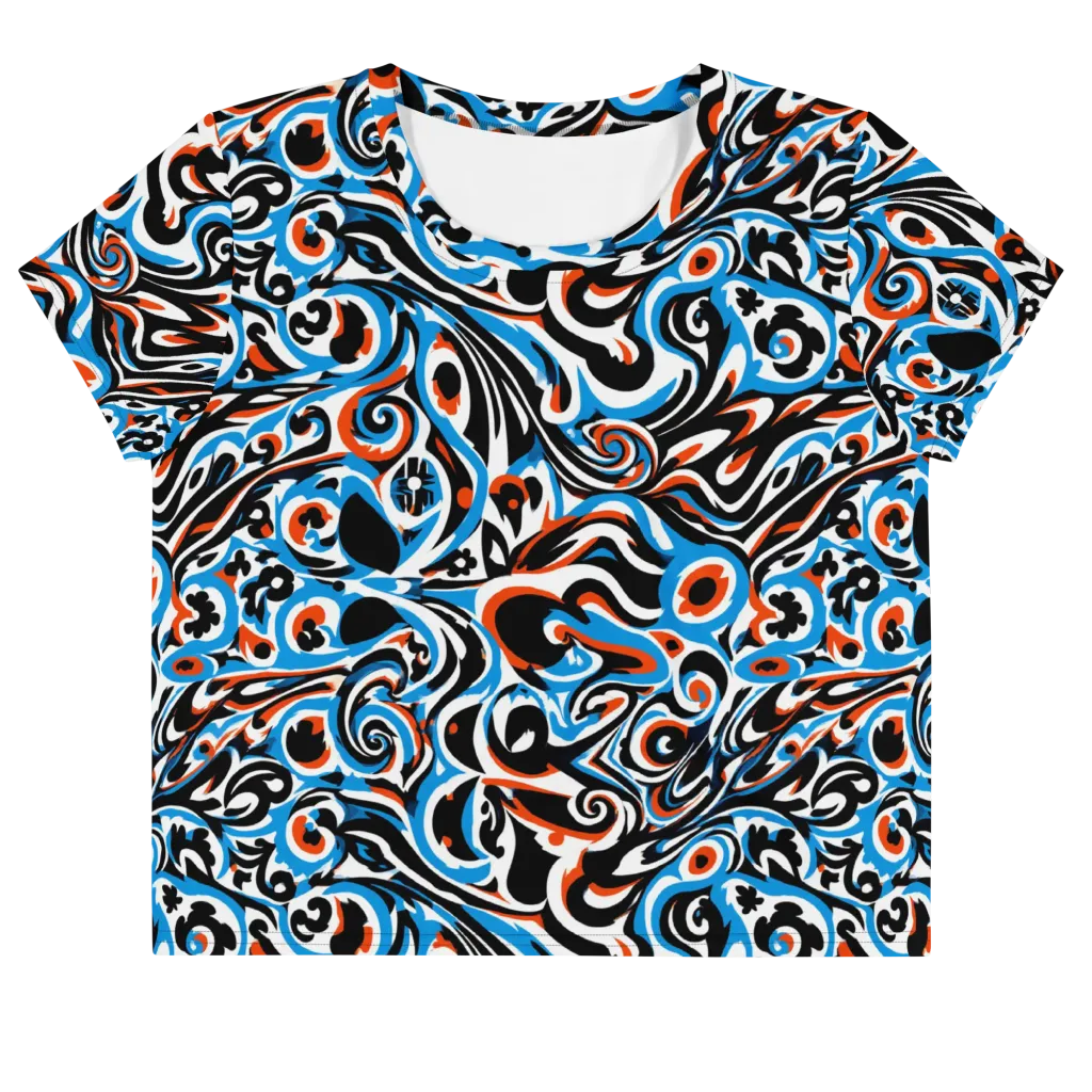 Cobalt Rhapsody on Crop Tee — Front