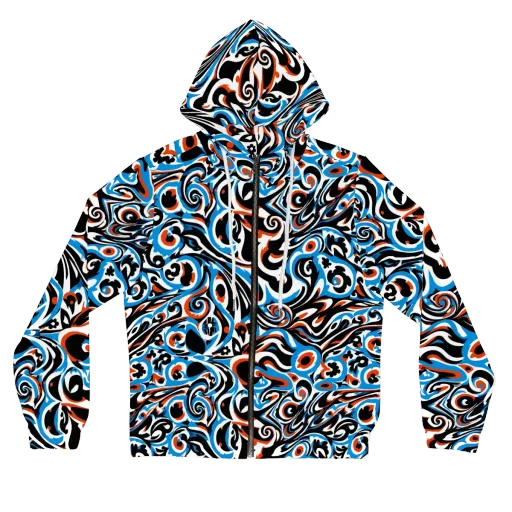Cobalt Rhapsody on a Women's Full-Zip Hoodie