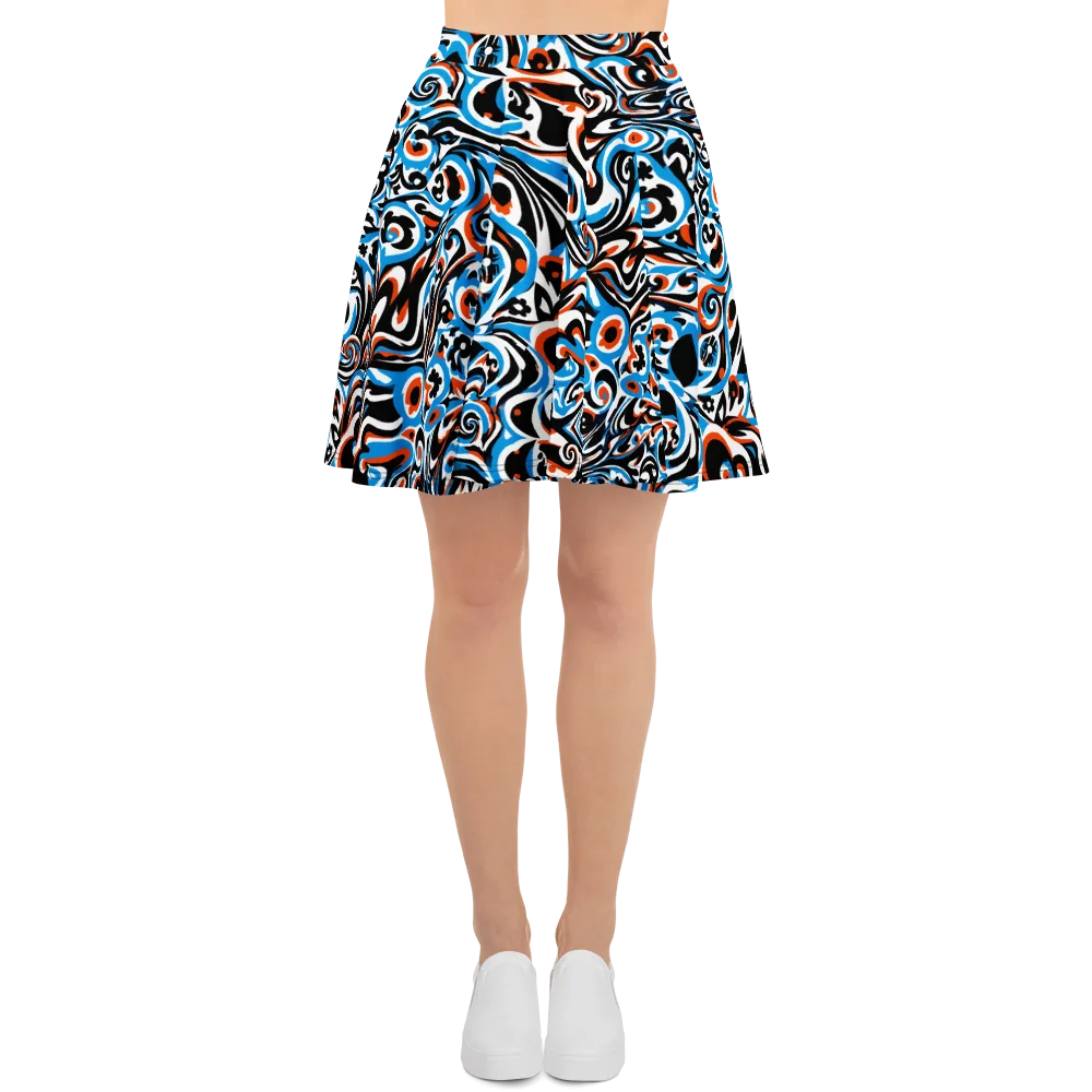 Cobalt Rhapsody on Skater Skirt — Front