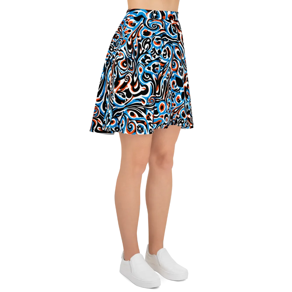 Cobalt Rhapsody on Skater Skirt — Right