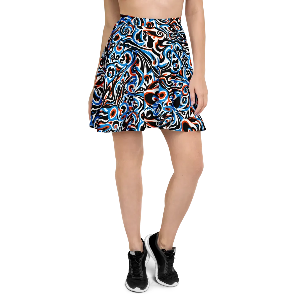 Cobalt Rhapsody on Skater Skirt — Front