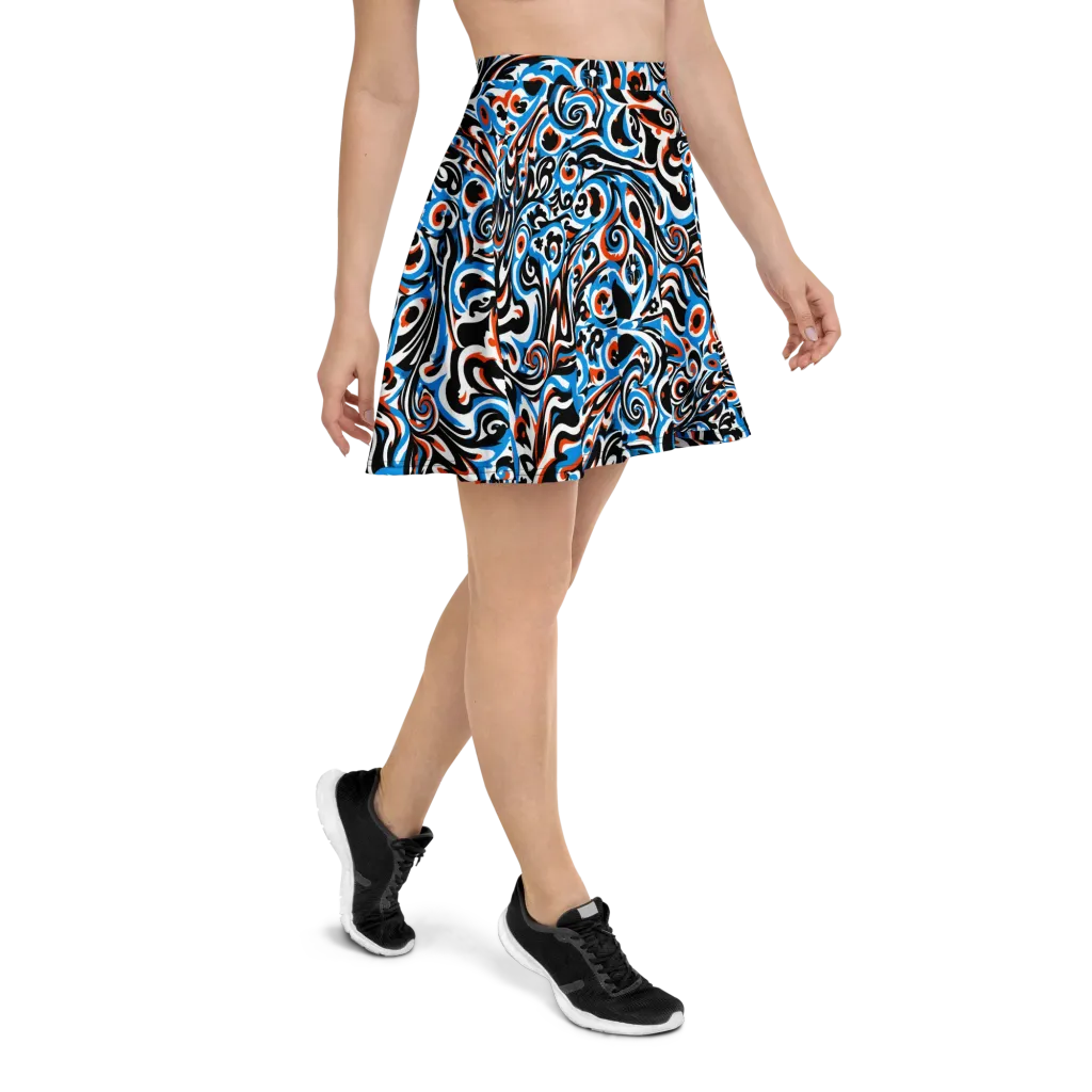 Cobalt Rhapsody on Skater Skirt — Right