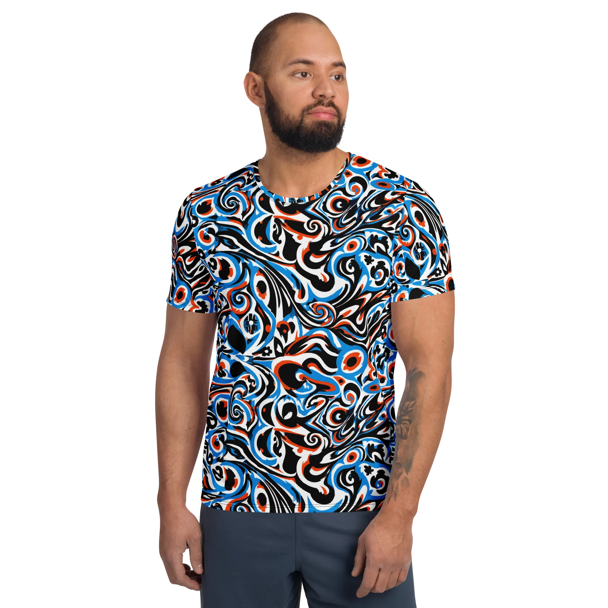 Cobalt Rhapsody on Men's Athletic T-Shirt — Front