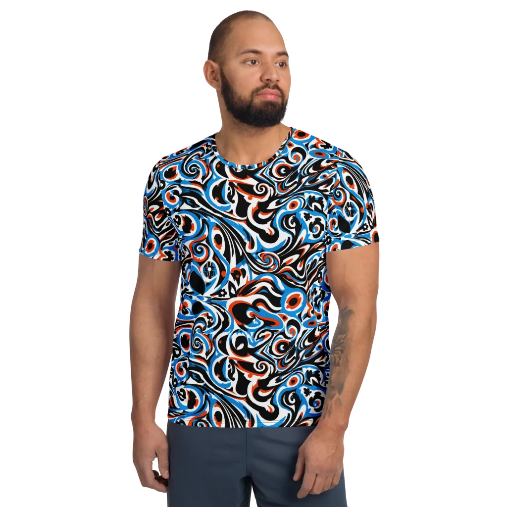 Cobalt Rhapsody on Men's Athletic T-Shirt — Front