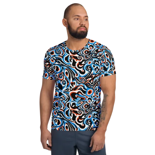 Cobalt Rhapsody on a Men's Athletic T-Shirt