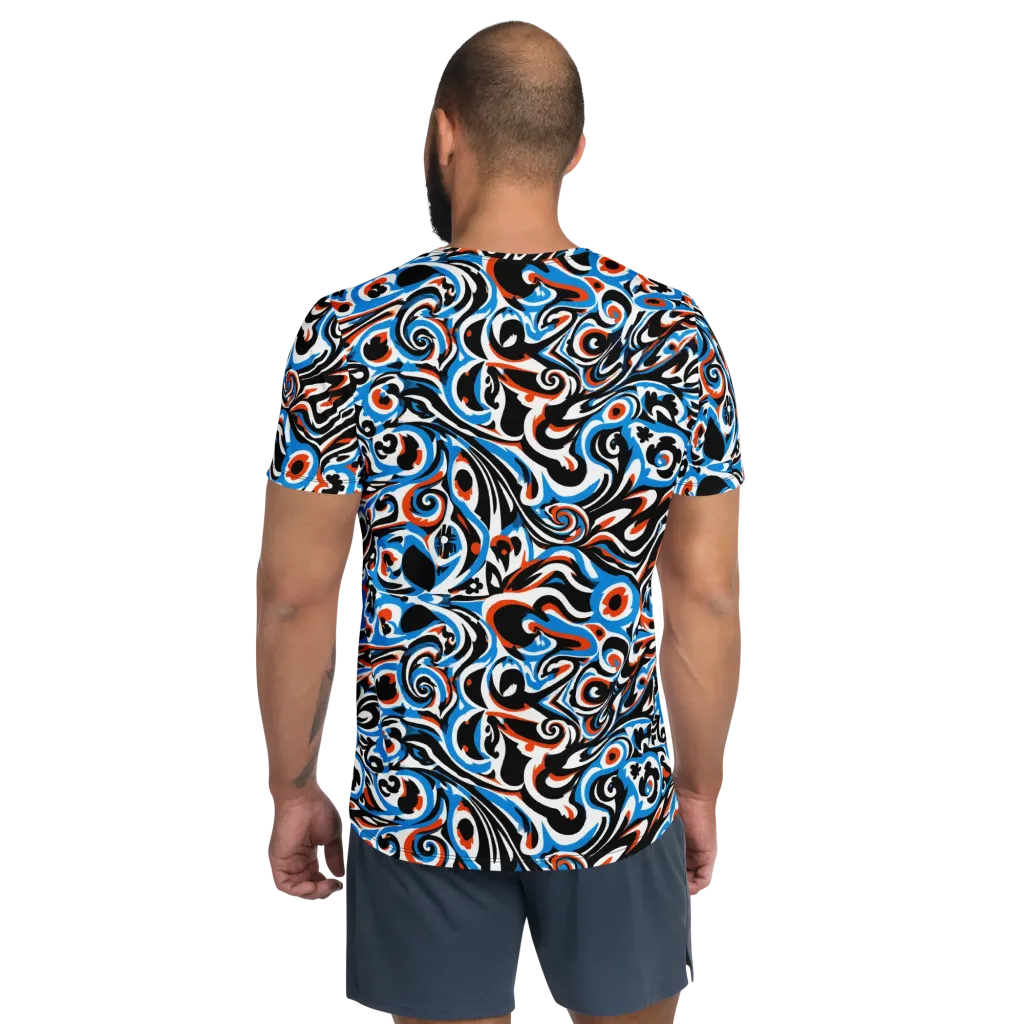 Cobalt Rhapsody on Men's Athletic T-Shirt — Back