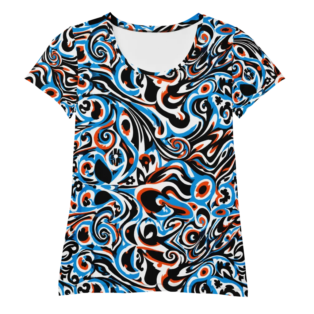 Cobalt Rhapsody on Women's Athletic T-Shirt — Front