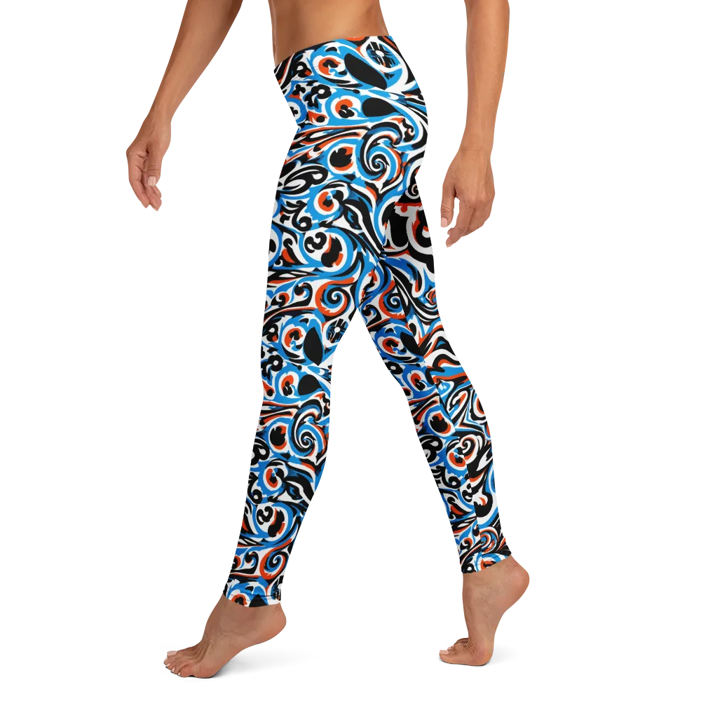 Cobalt Rhapsody on Leggings — Left