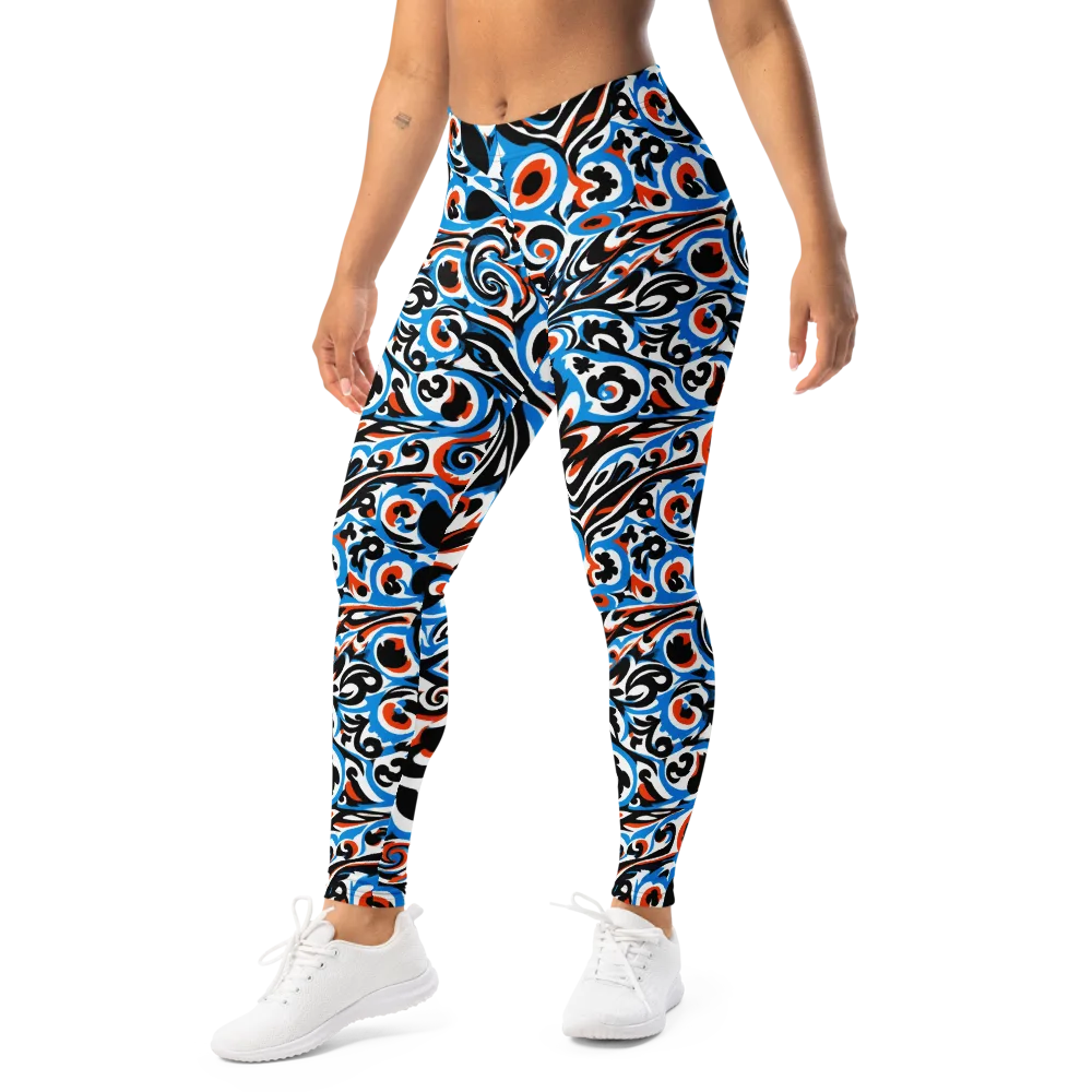 Cobalt Rhapsody on Leggings — Left Front