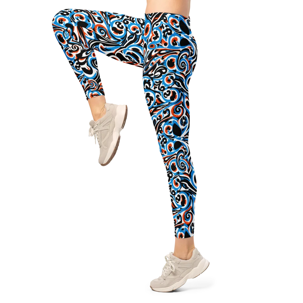 Cobalt Rhapsody on Leggings — Left