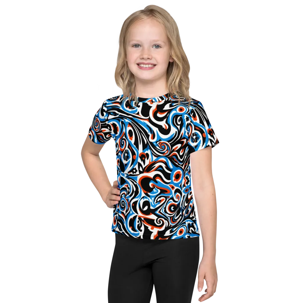 Cobalt Rhapsody on Kids Crew Neck T-Shirt — Front