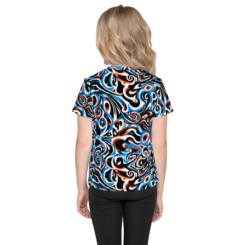 Cobalt Rhapsody on Kids Crew Neck T-Shirt — Back