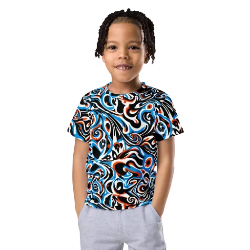 Cobalt Rhapsody on a Kids Crew Neck T-Shirt