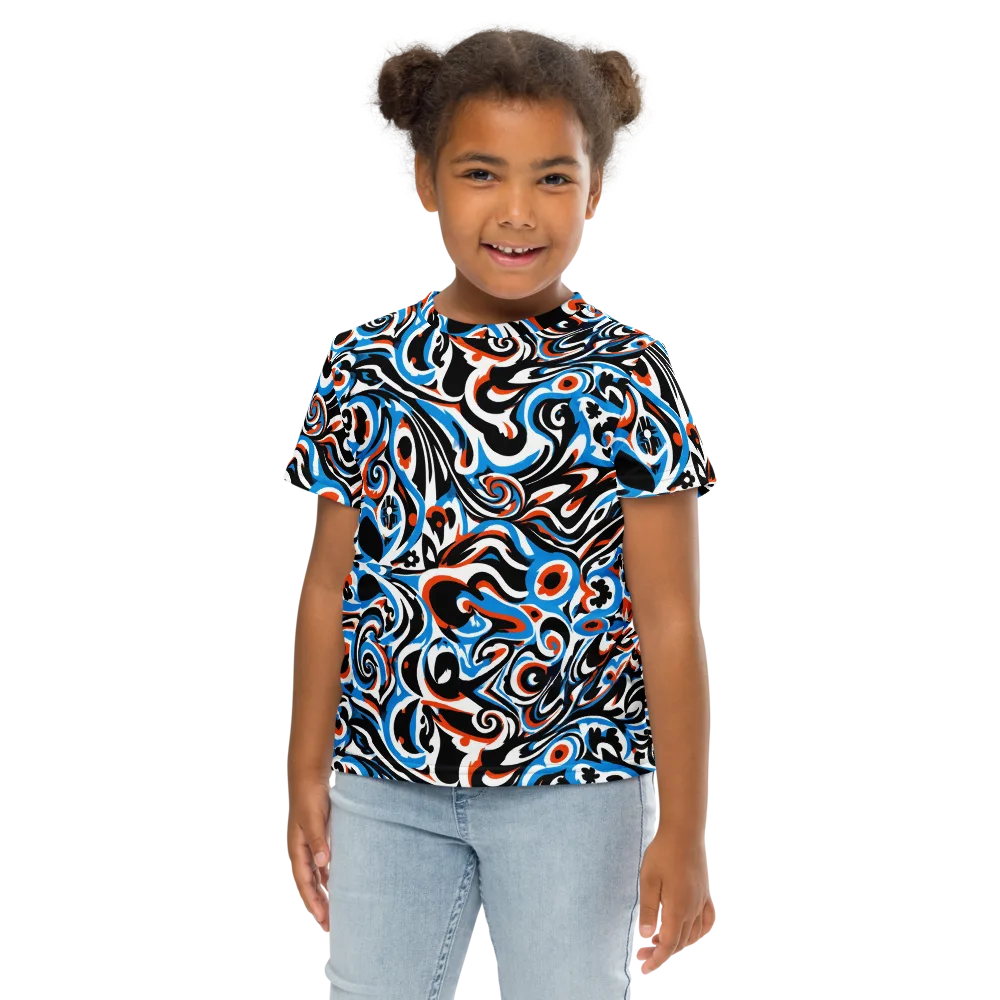 Cobalt Rhapsody on Kids Crew Neck T-Shirt — Front