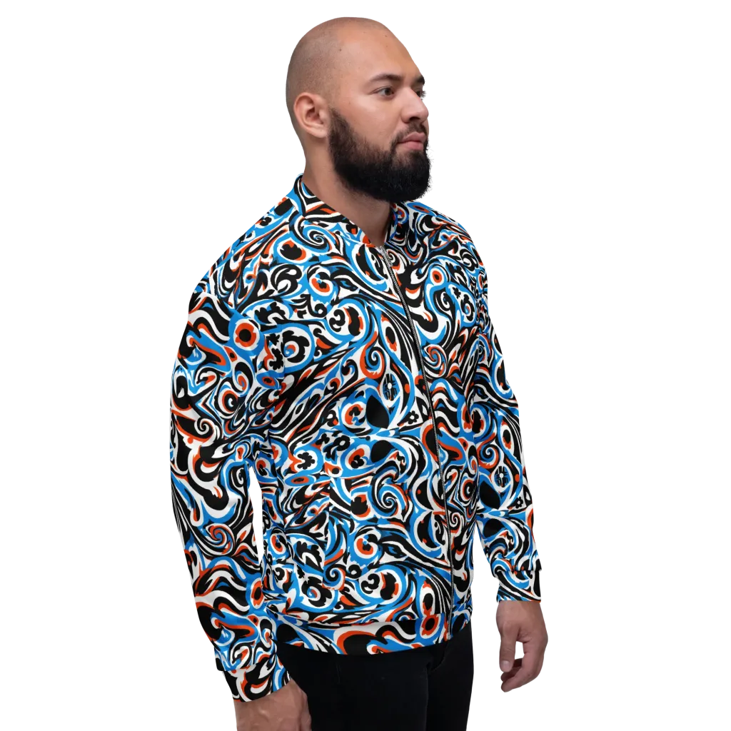Cobalt Rhapsody on Bomber Jacket — Right
